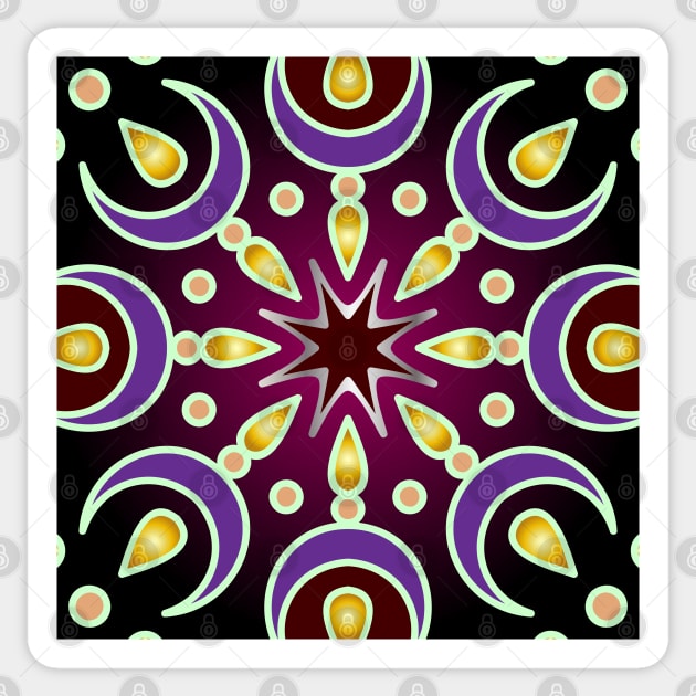 colorful mandala pattern Sticker by Eric Okore